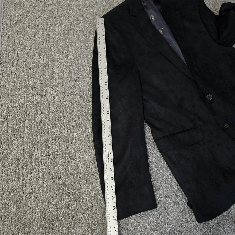 Lauren Ralph Lauren Men's Black Faux Suede Sport Coat Blazer 40L Two Button Clas